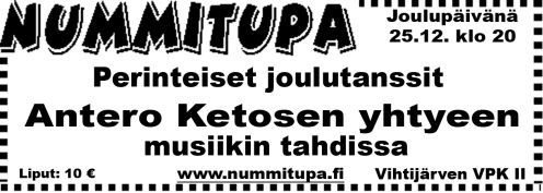 Lehti-ilmoitus tansseista 25.12.2006