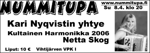 Lehti-ilmoitus pääsiäistansseista 8.4.2007