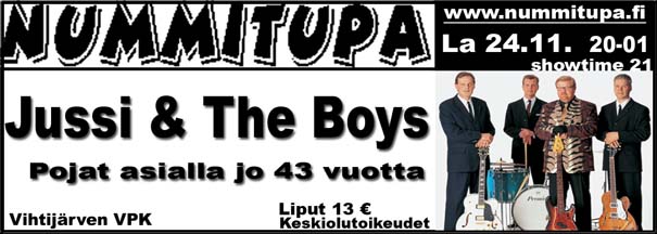Lehti-ilmoitus Jussi & The Boys