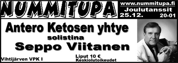 Lehti-ilmoitus tansseista 25.12.2007